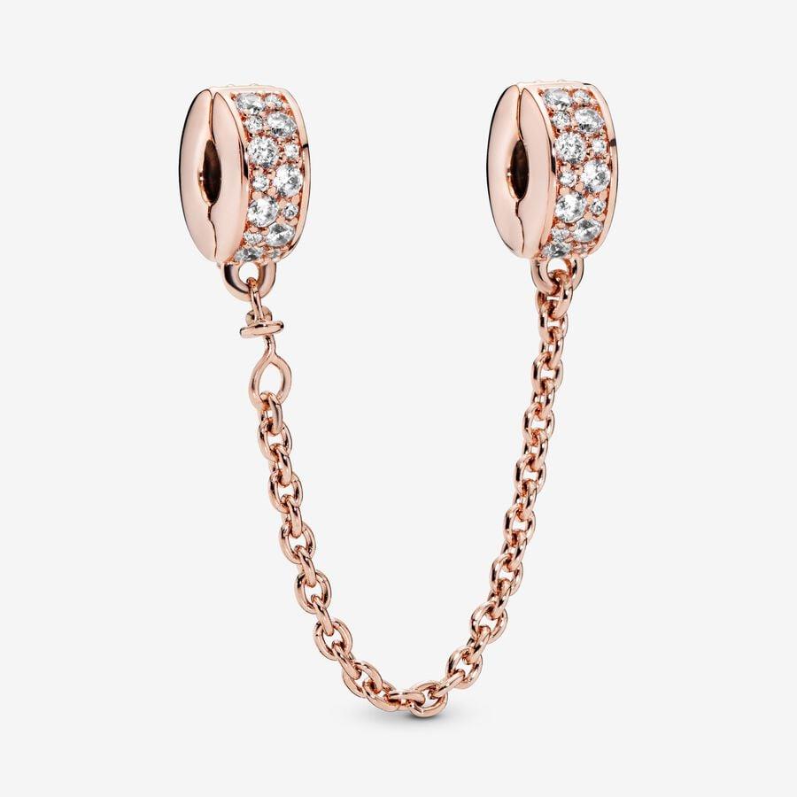 Clear Pavé Safety Chain Clip Charm | UHR & UHR