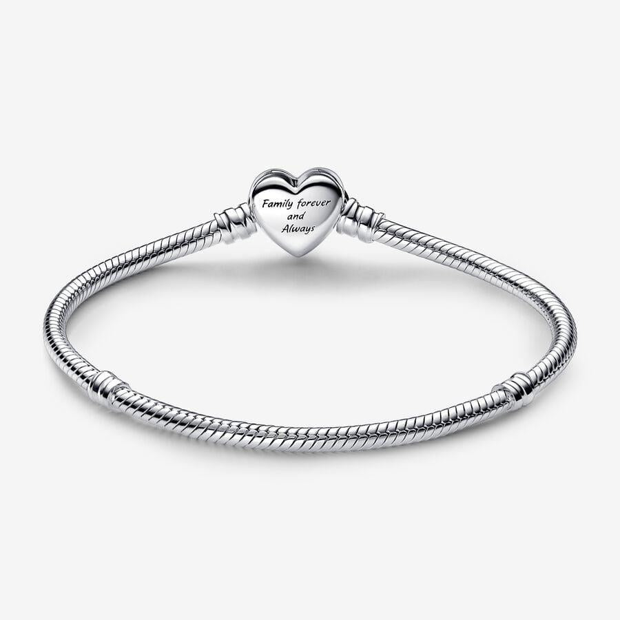 Pandora Moments Funkelndes Unendlichkeits-Herzverschluss Schlangenkette Armband 18 cm