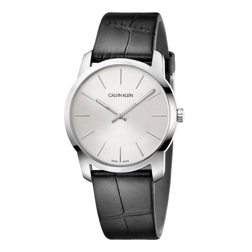 Calvin Klein K2G221C6 City Extension Quarz Unisex Uhr mit silbernem Zifferblatt