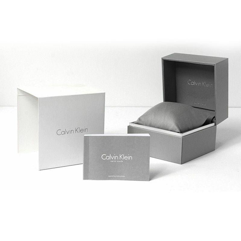 Calvin Klein K8Q316G6 Posh Quarz Heren Uhr mit silbernem Zifferblattund braunem Lederarmband