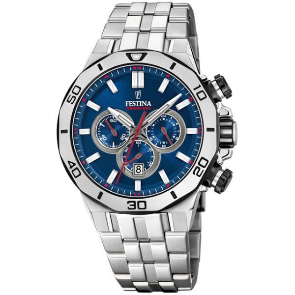 Festina F20448/3 Men's Chrono Bike Blue Dial Stainless Steel Watch