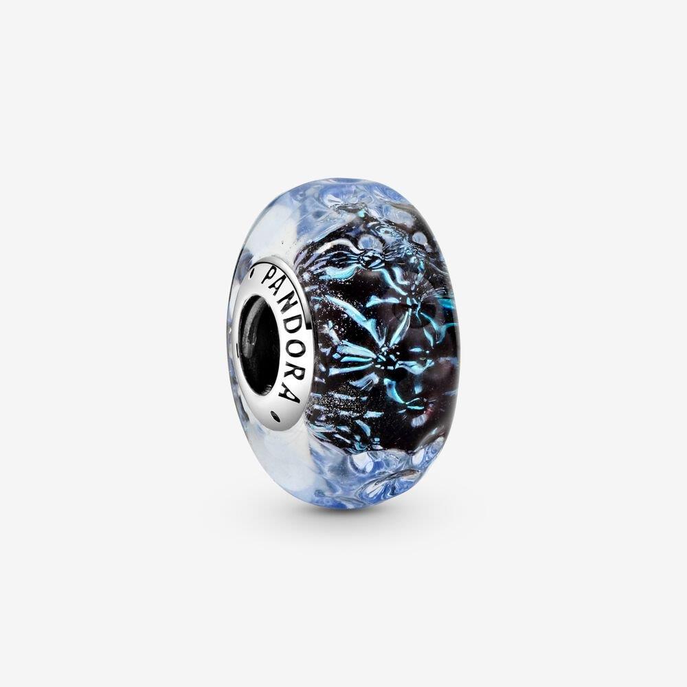 Pandora 798938C00 Wellenförmiges Dunkelblaues Murano Glas Ozean Perlen Charme