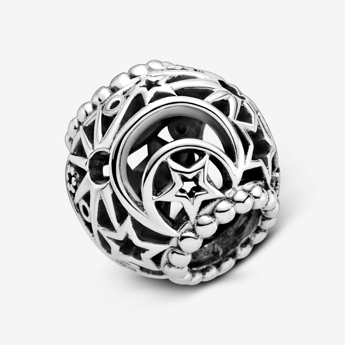 Pandora Offen gearbeitetes Sonne, Mond & Sterne Charm