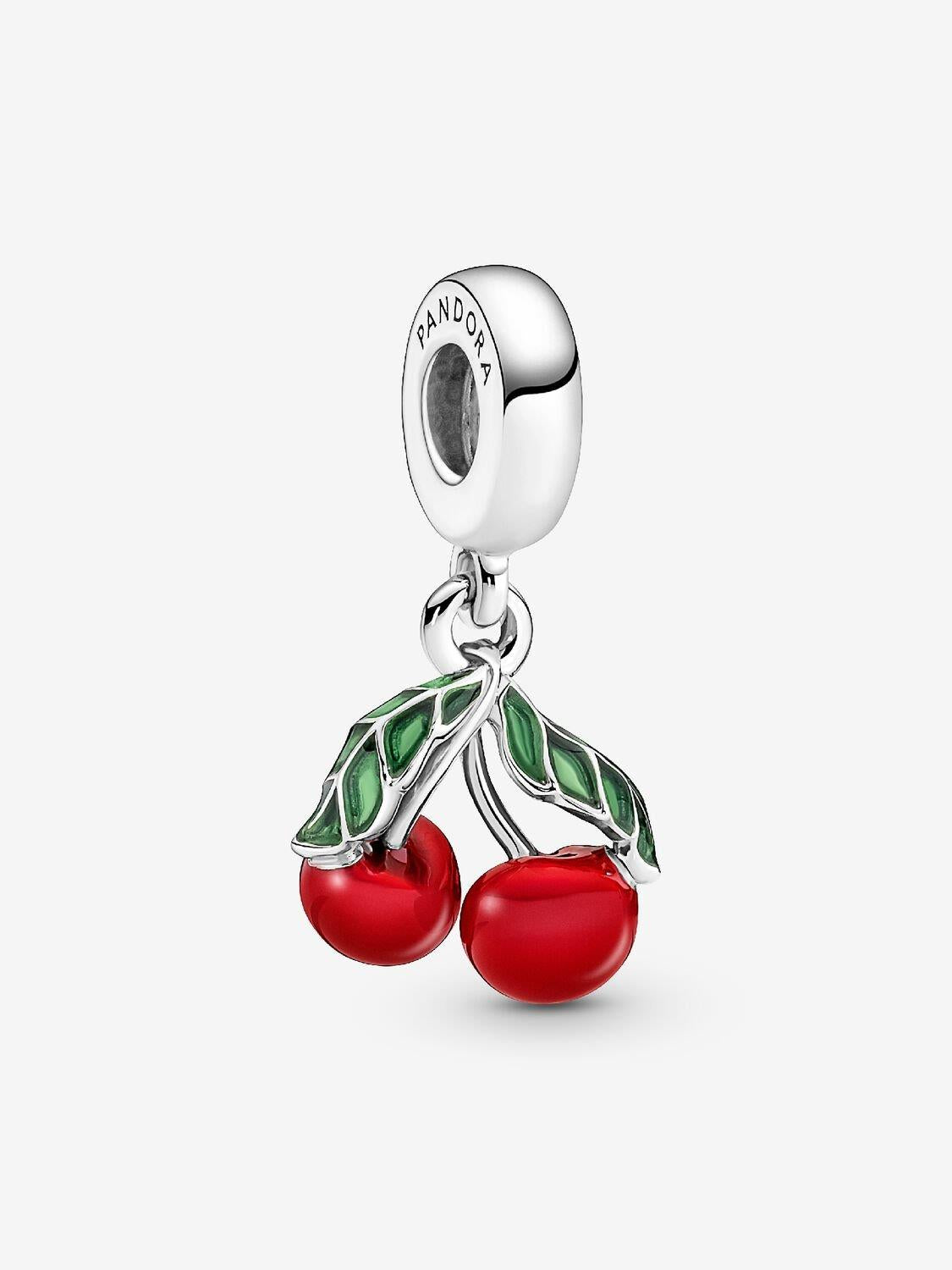 Pandora Asymmetrische Kirsche Charm-Anhänger Sterling-Silber