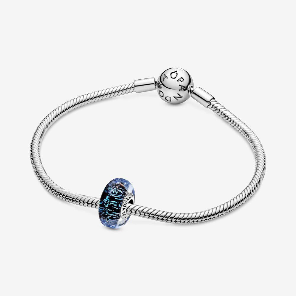 Pandora 798938C00 Wellenförmiges Dunkelblaues Murano Glas Ozean Perlen Charme