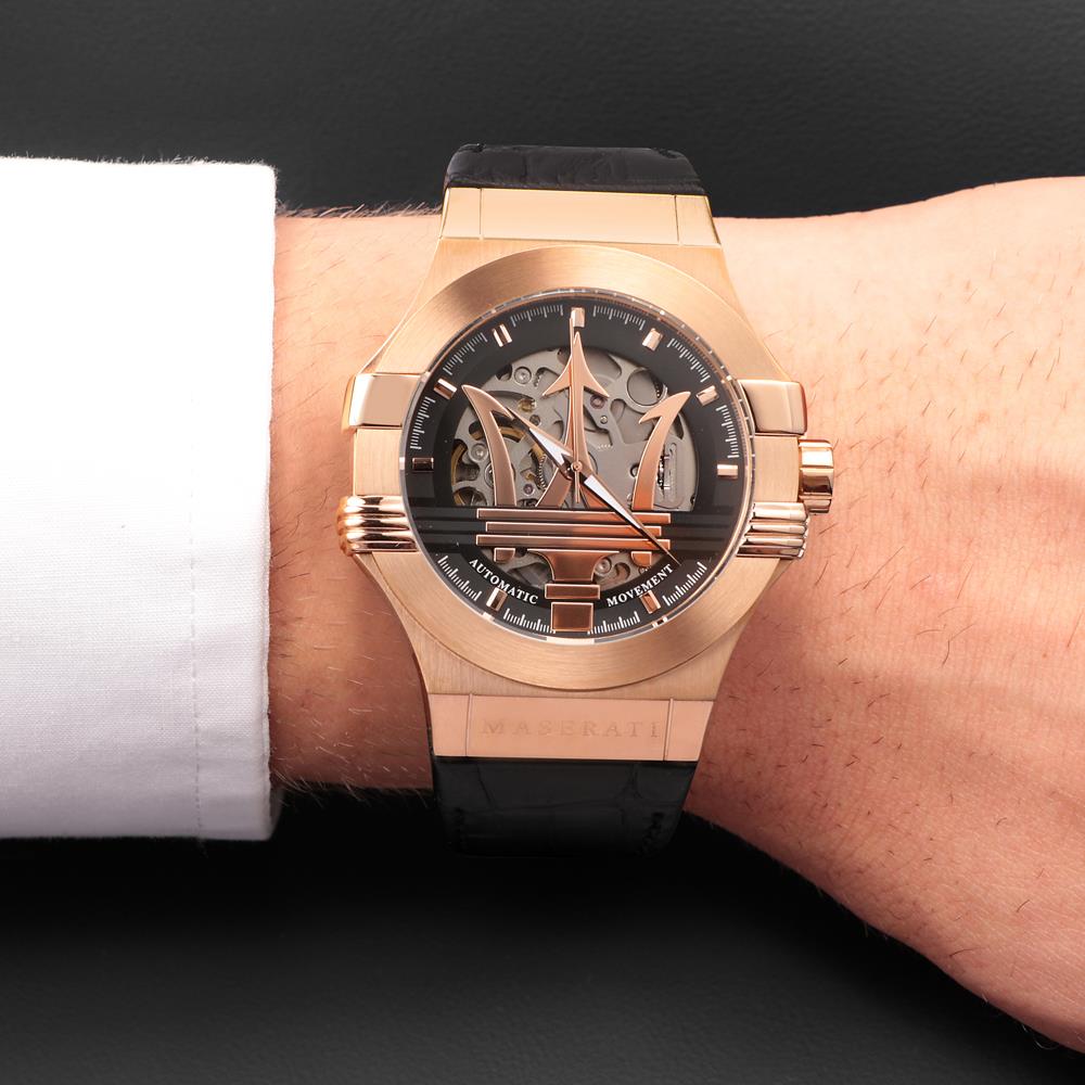Maserati R8821108039 Potenza Automatic Black Skeleton Dial Men's Watch