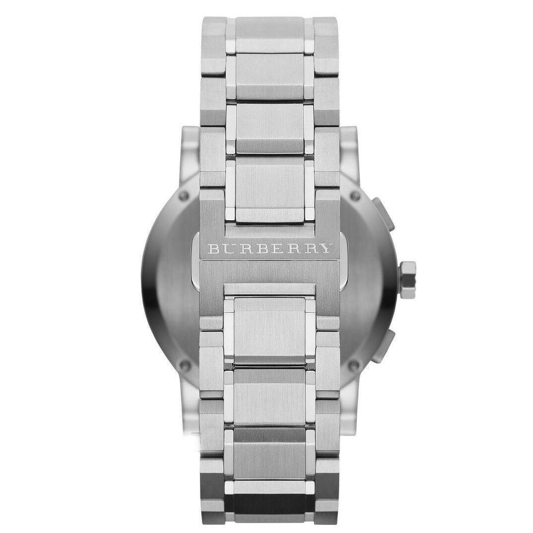 Burberry BU9363 Blaues ZifferblattGroßes Kariertes Edelstahl Herrenuhr