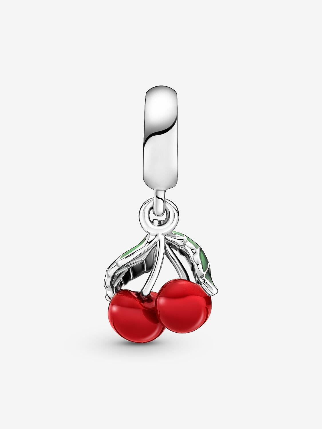Pandora Asymmetrische Kirsche Charm-Anhänger Sterling-Silber