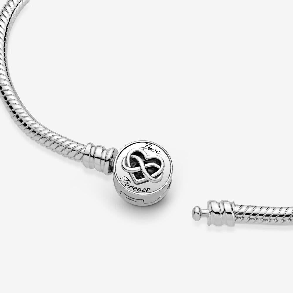 Pandora Moments Herz-Unendlichkeitsverschluss Schlangenkette Armband 19 cm