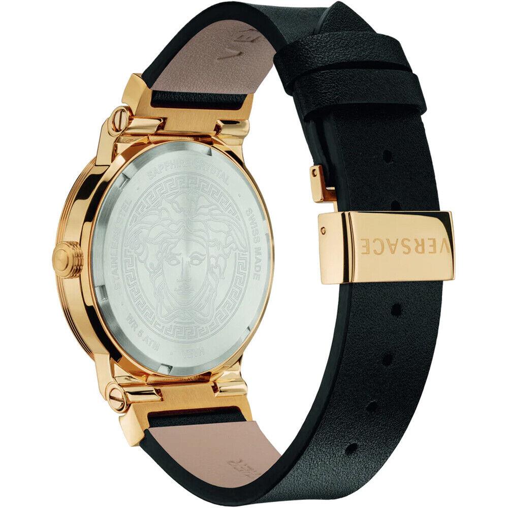 Versace VEVH00320 Greca Gold Black Leather Women's Watch