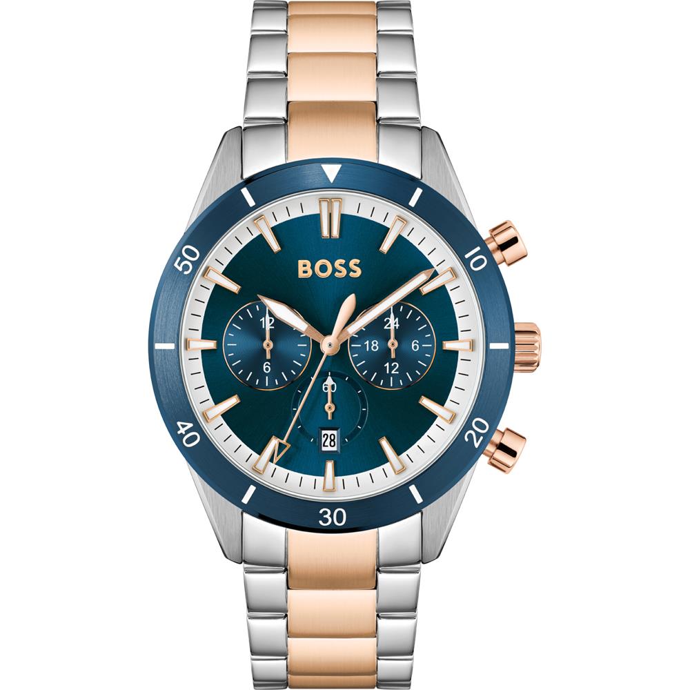 Hugo Boss 1513937 Santiago Zwei-Ton-Stahlblaue Herrenuhr