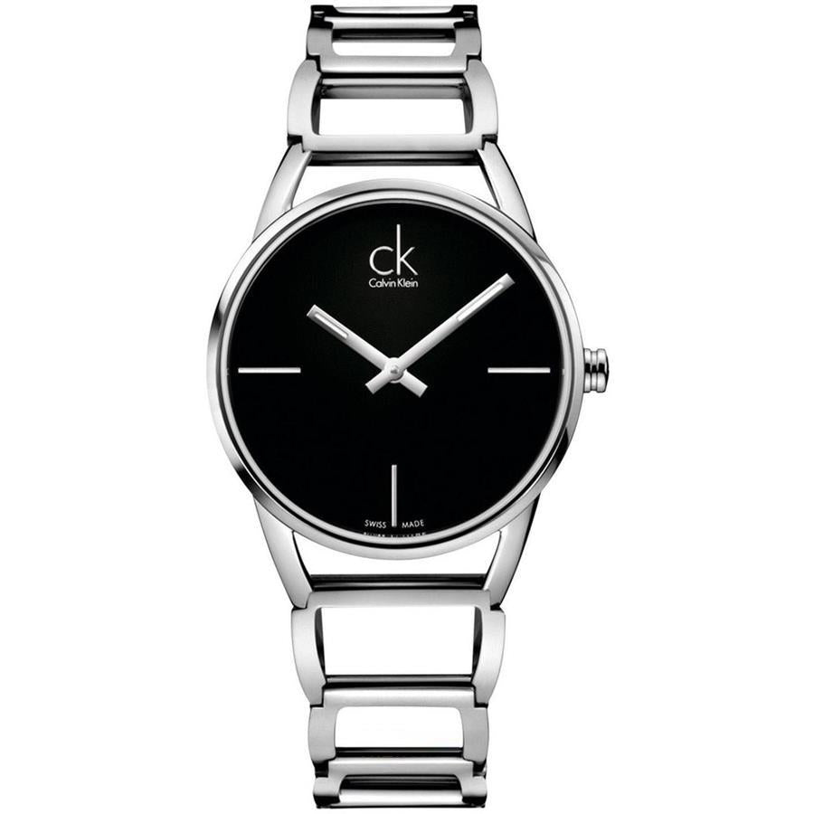 Calvin Klein K3G23121 Stately Quarz Damen Uhr mit schwarzem Zifferblatt