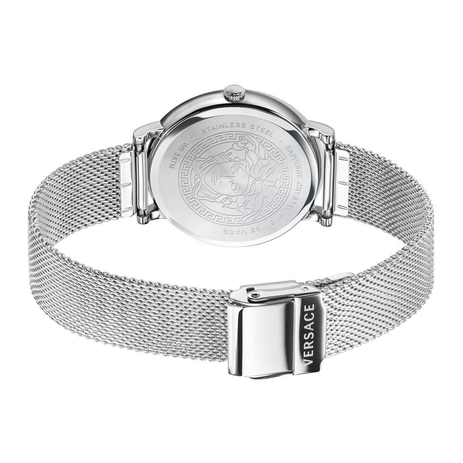 Versace VE8100519 V-Circle Silber-Ton 38mm Damenuhr