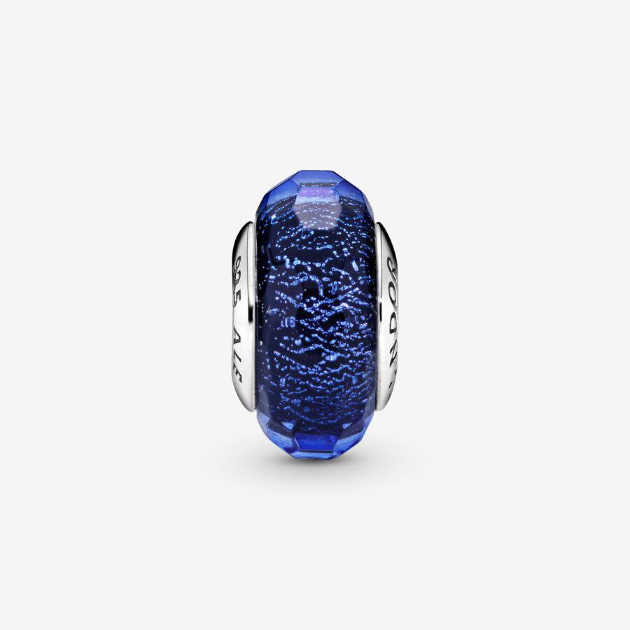 Pandora 791646 Sterling Silber Blaues Irisierendes Glas Murano Charme