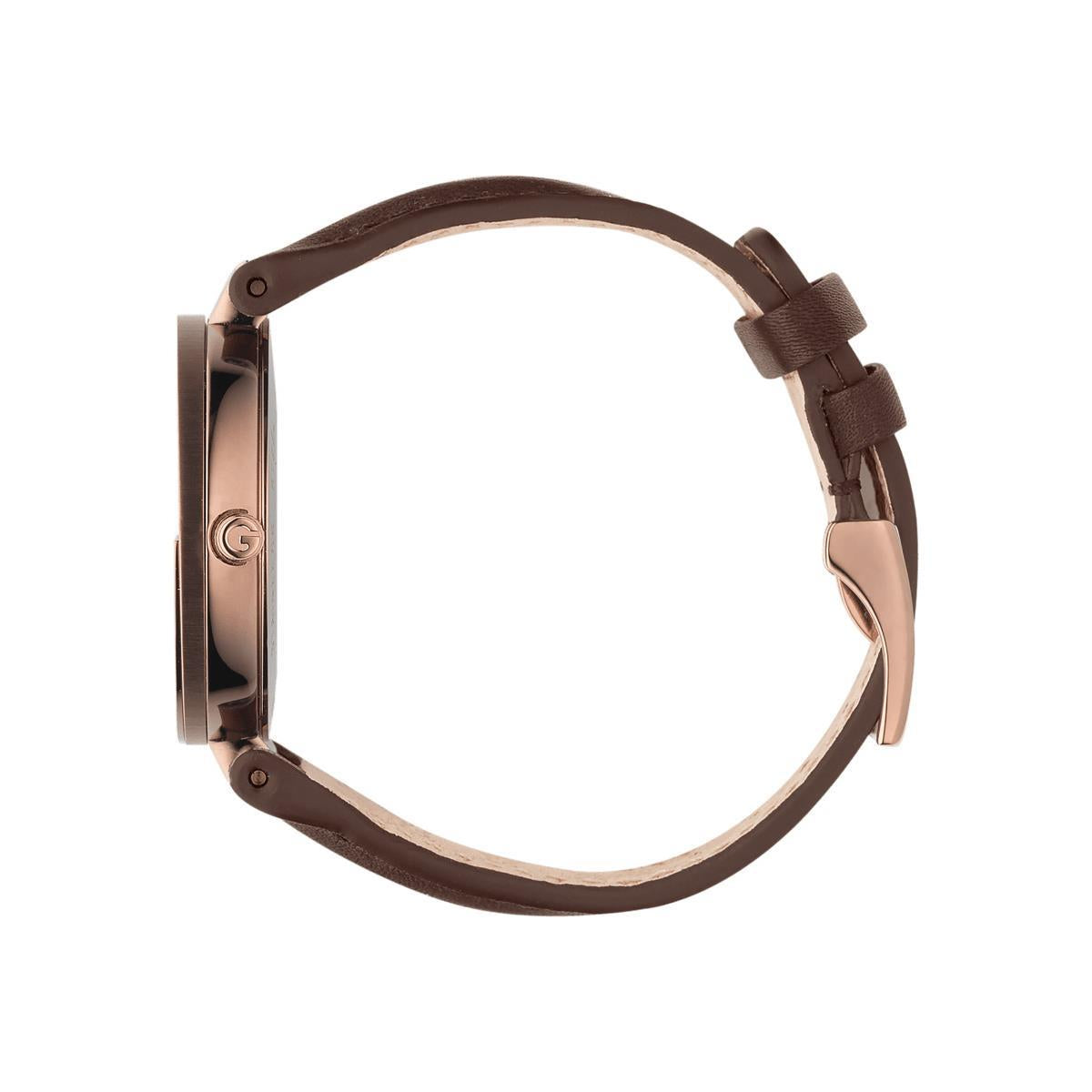 Gucci YA133309 Interlocking G Brown Dial Brown PVD Women's Watch