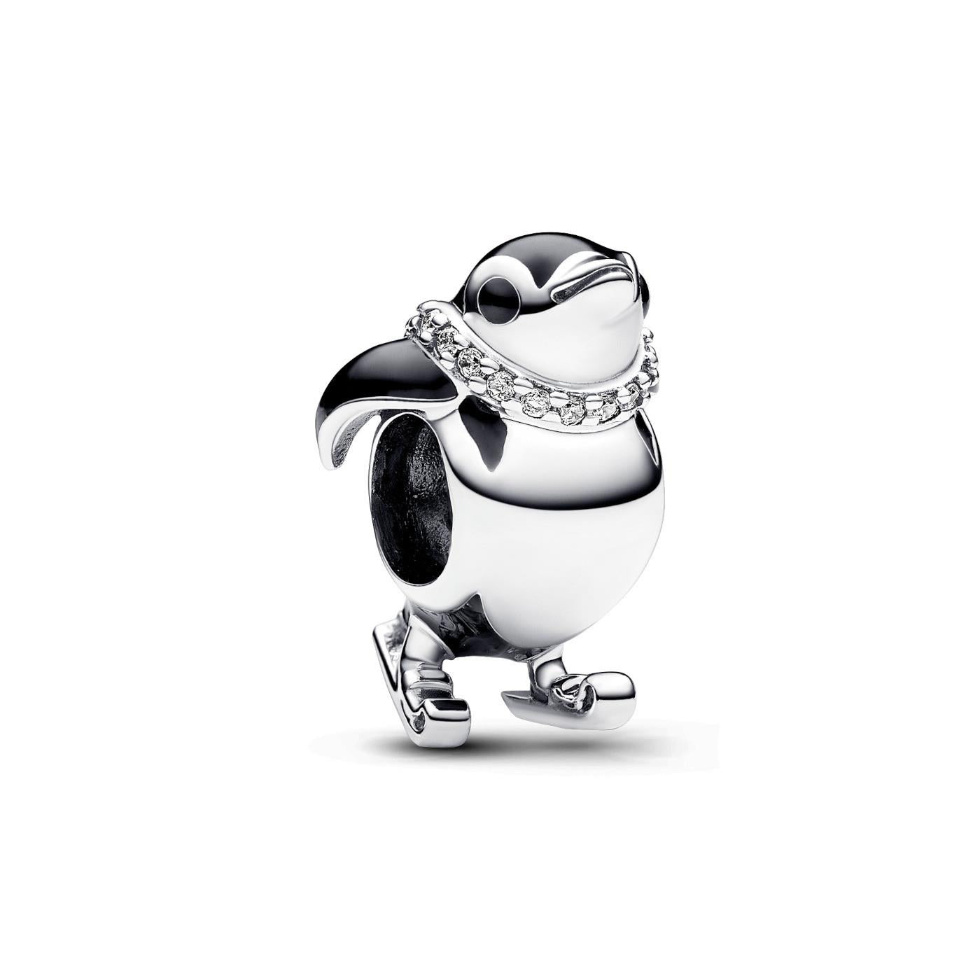 Pandora Skifahren Pinguin Sterlingsilber-Charm