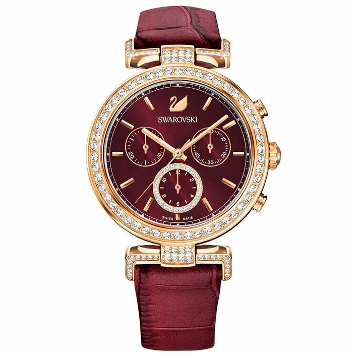 Swarovski 5416701 Era Journey Dunkelrotes Roségold Tone PVD Damen Uhr