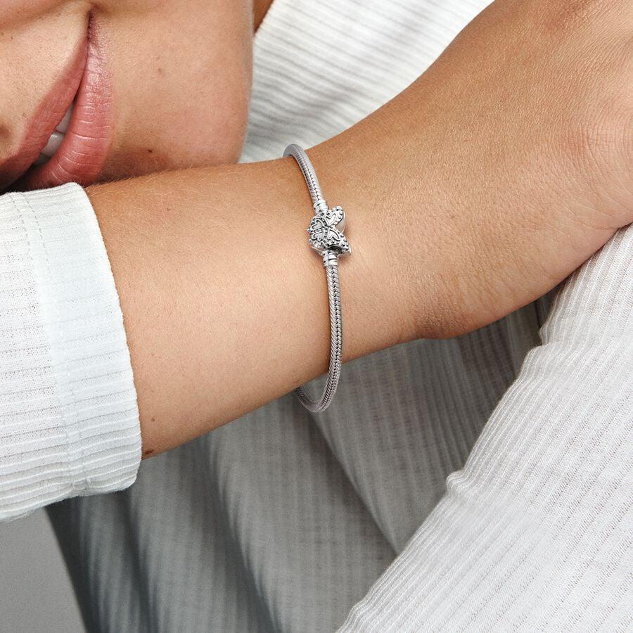 Pandora Moments Schmetterlingsverschluss Schlangenkette Armband 17 cm