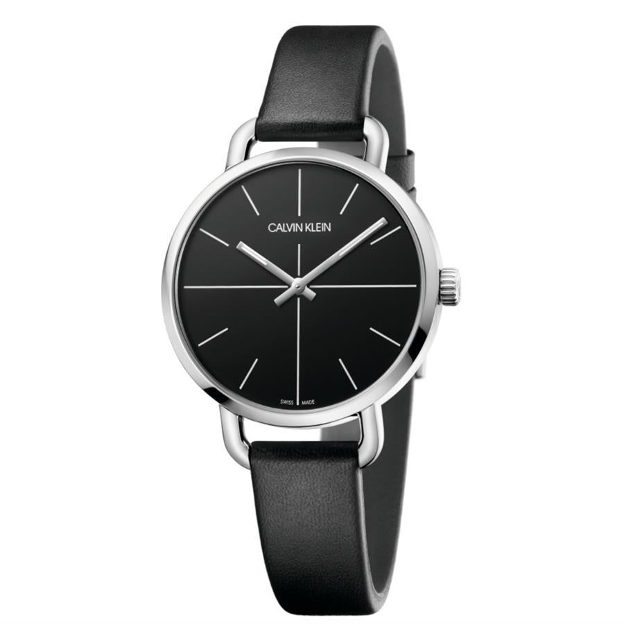 Calvin Klein K7B231CZ Even Quarz Damen Uhr mit schwarzem Zifferblatt