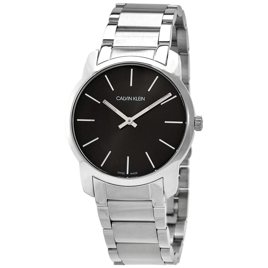 Calvin Klein K2G22143 City Extension Quarz Unisex Uhr mit schwarzem Zifferblatt