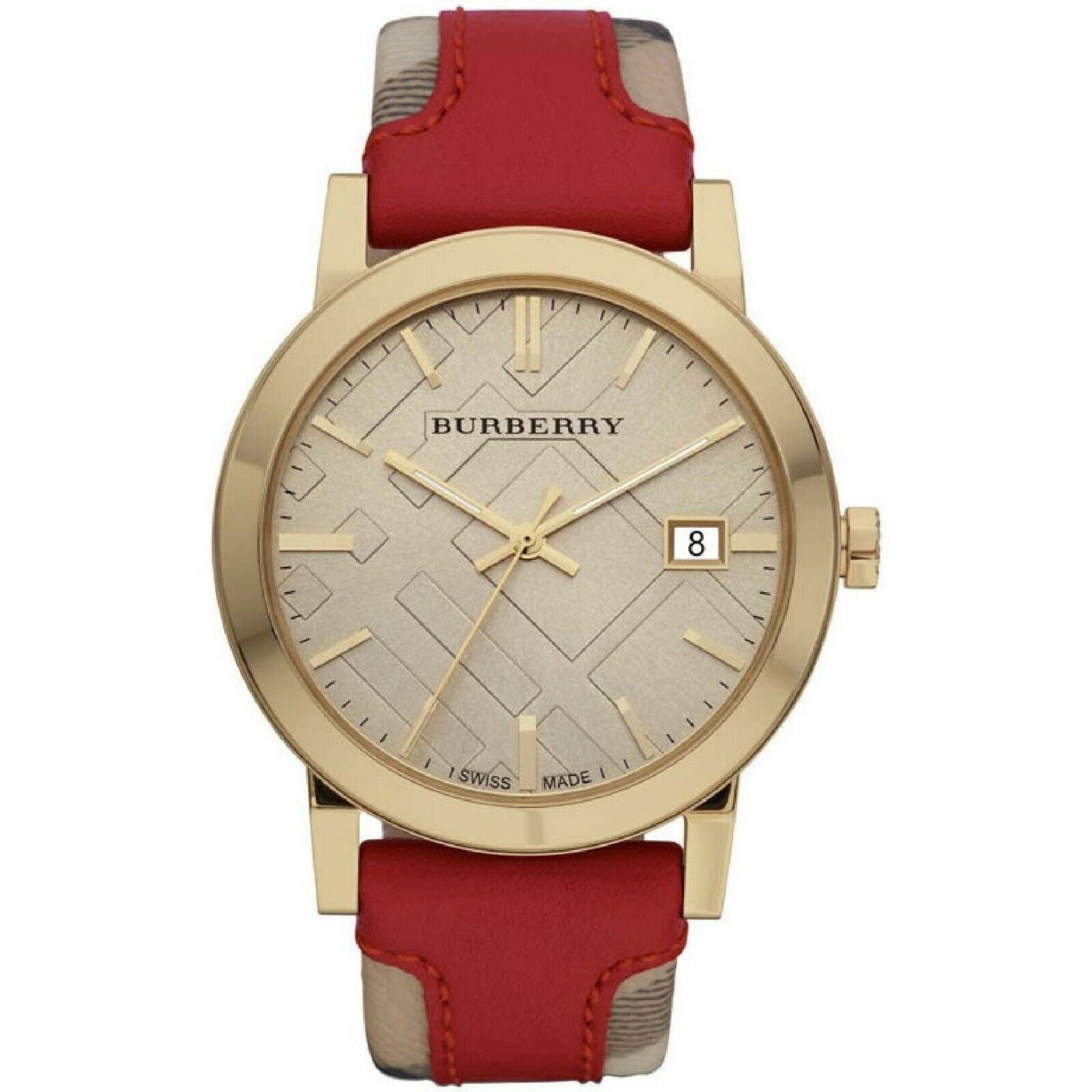 Burberry BU9017 Haymarket Gold Tone Women's Watch