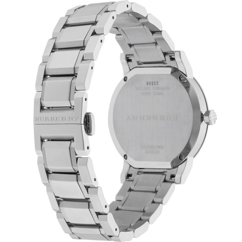 Burberry BU9000 Silbernes Zifferblatt  Edelstahl Unisex Uhr