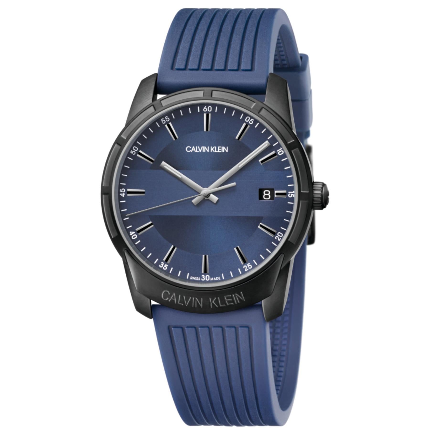 Calvin Klein K8R114VN Evidence Quarz Herren Uhr mit blauem Zifferblatt