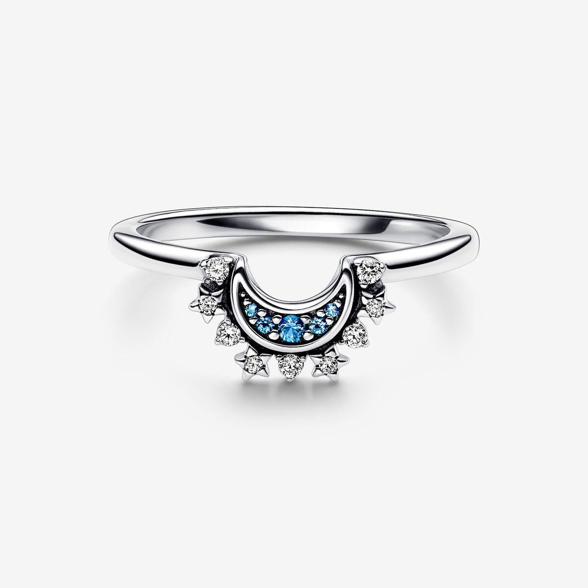 Pandora Himmlisch Funkelnder Blauer Mondring