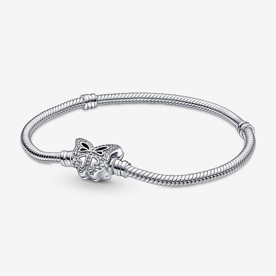 Pandora Moments Schmetterlingsverschluss Schlangenkette Armband 18 cm