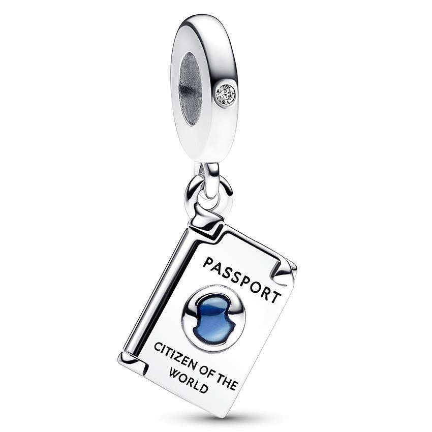 Pandora Reisepass Sterlingsilber-Anhänger mit klarem Zirkonia