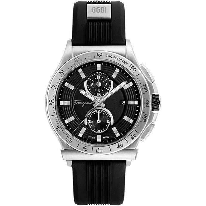 Salvatore Ferragamo FFJ030017 Chronograph QuarzUhr mit schwarzem Zifferblattfür Herren