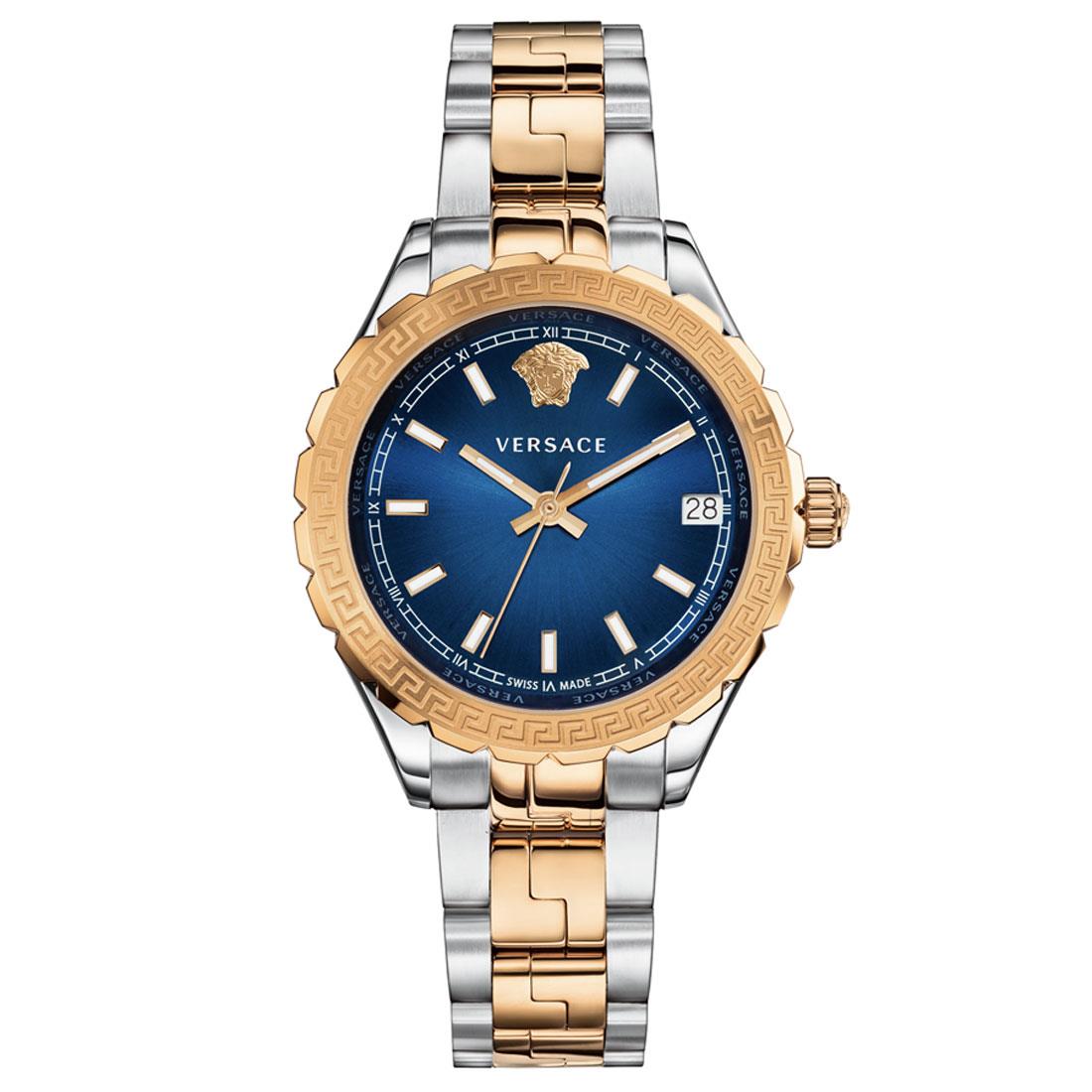 Versace V12060017 Hellenyium Quarz Damen Uhr mit blauem Zifferblatt