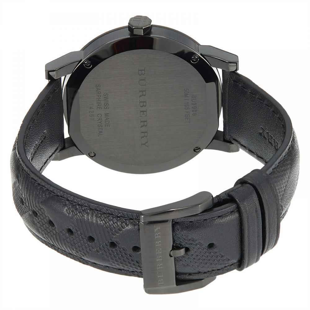 Burberry BU9906 City Schwarzes Leder Armband Herreuhr