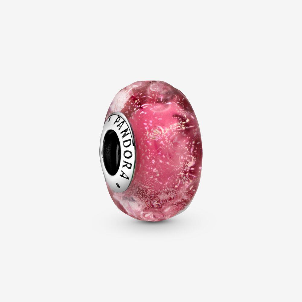 Pandora 798872C00 Wellenförmiges Pink Murano Glas Charme