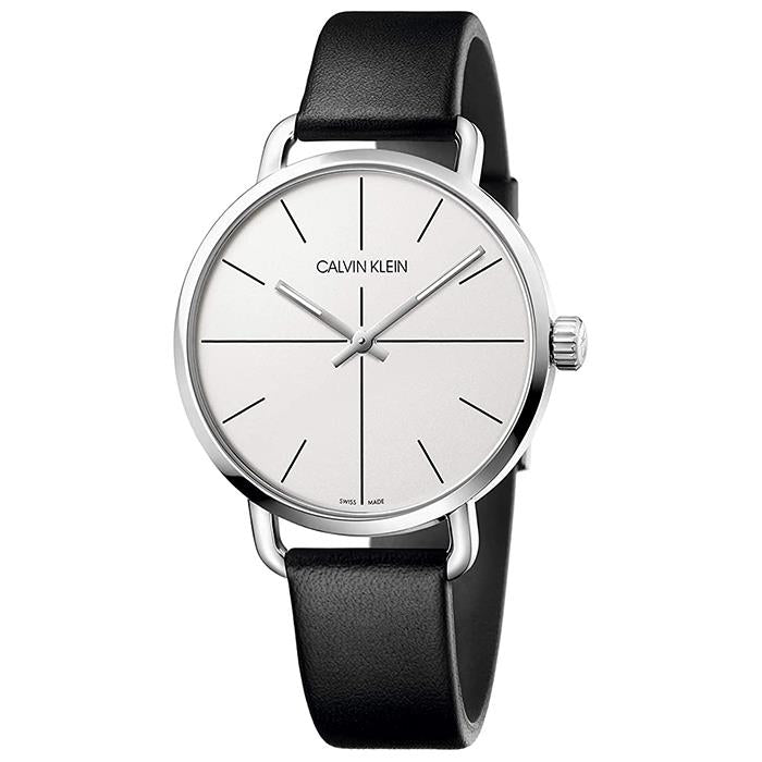 Calvin Klein K7B211CY Even Quarz Unisex Uhr mit silbernem Zifferblatt