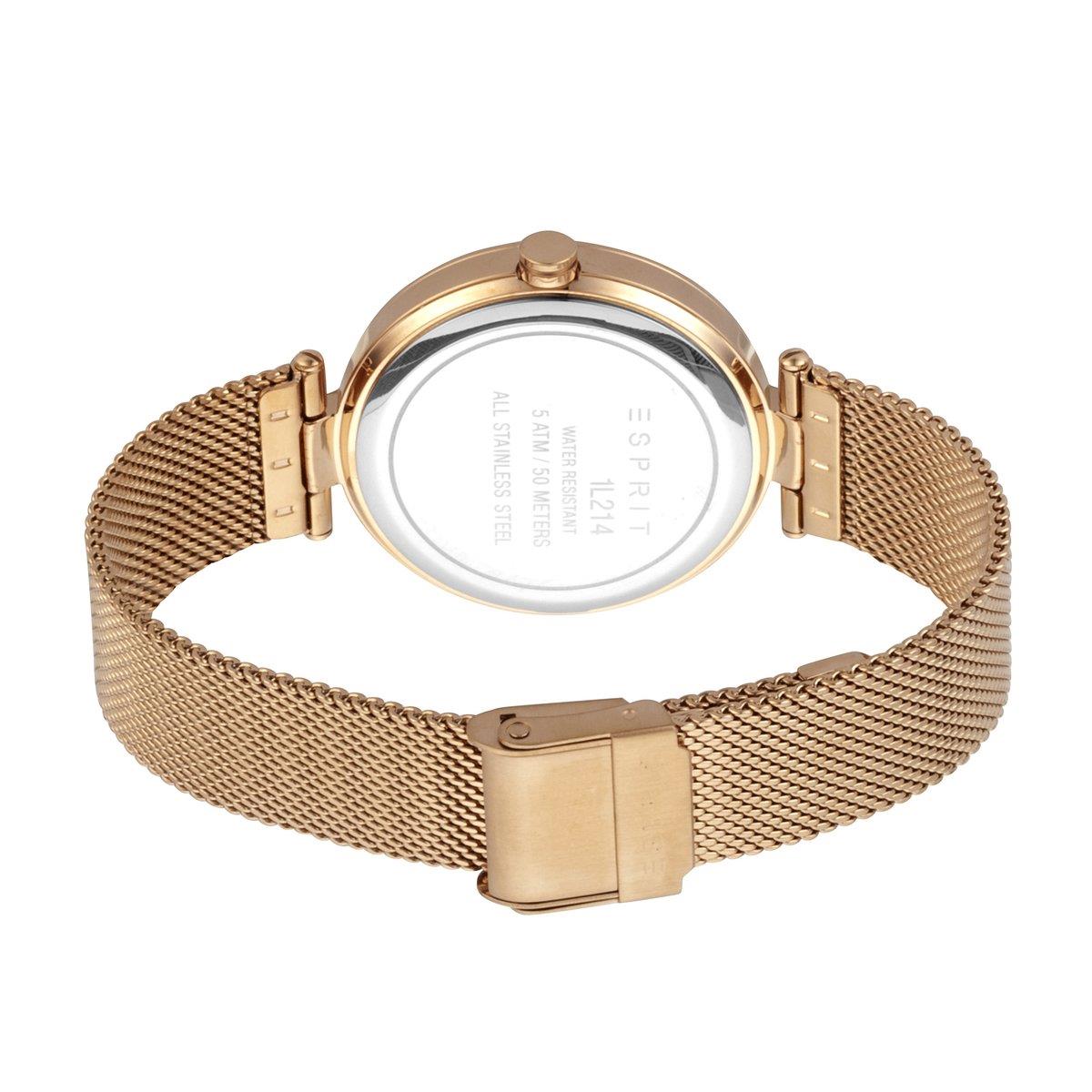 Esprit ES1L214M0075 Damenarmbanduhr mit roségoldfarbenem Mesh-Armband