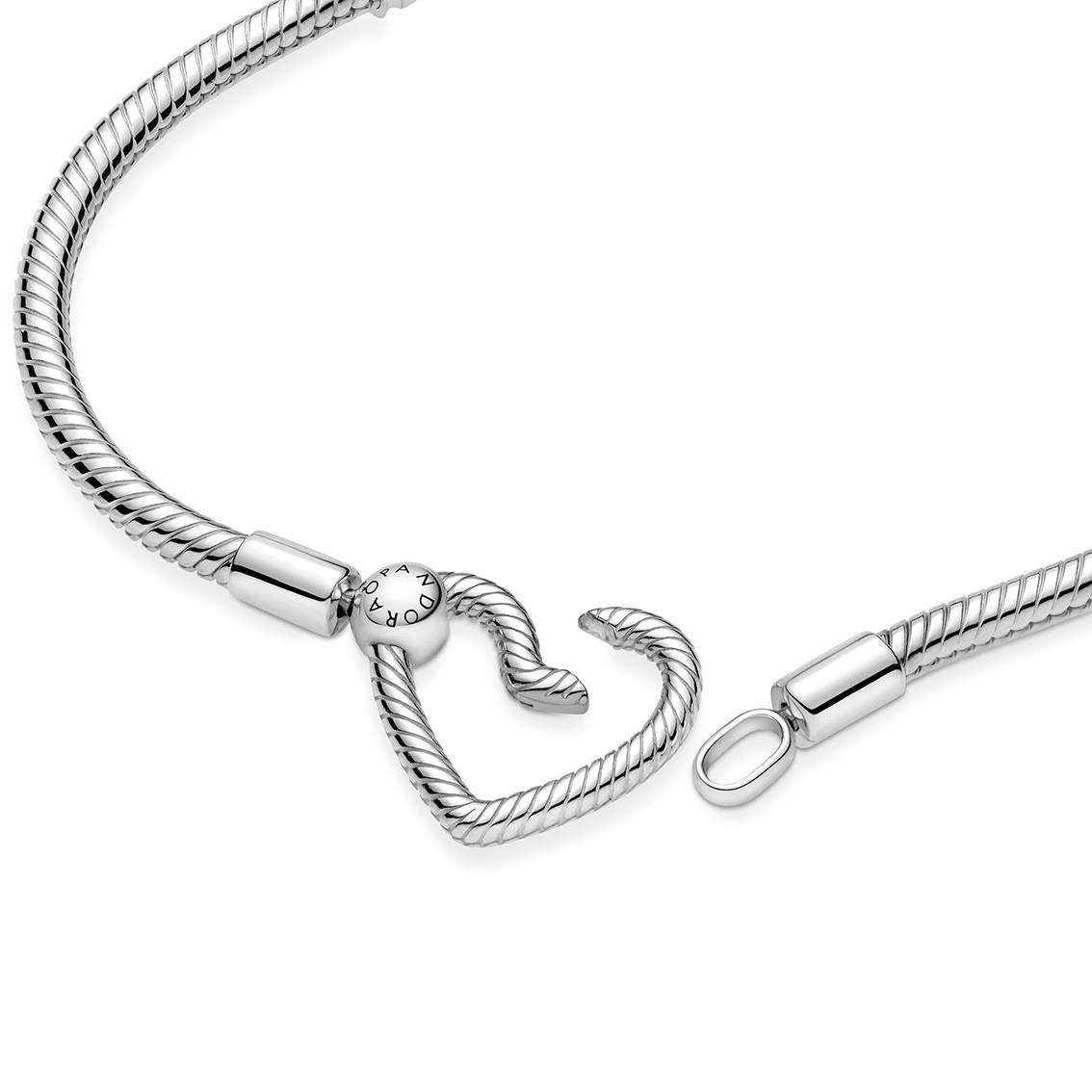 Pandora Moments Herzverschluss Schlangenkette Armband 19 cm