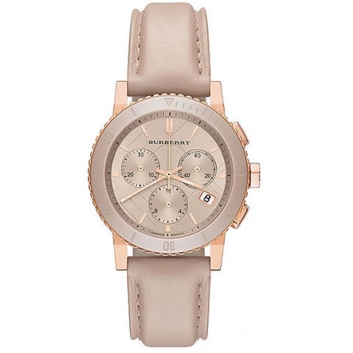 Burberry BU9704 Chronograph Damen Uhr mit roségoldenem Ton