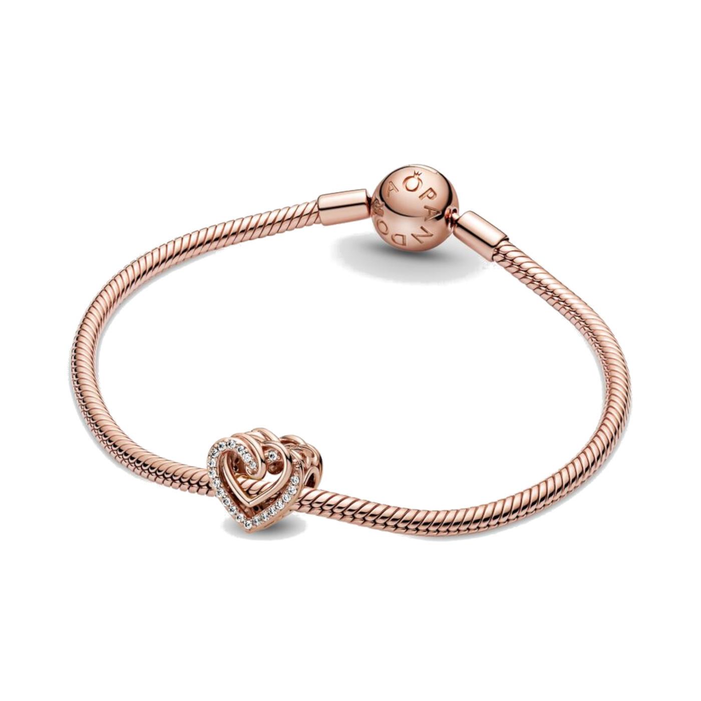 Pandora Menschen Roségoldfarbene Herzen-Charm