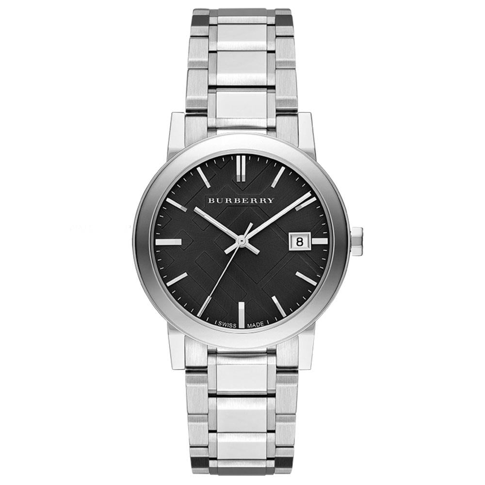 Burberry BU9001 Schwarzes Zifferblatt  Edelstahl Unisex Uhr