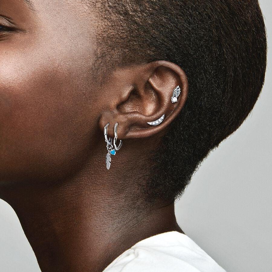 Pandora Asymmetrical Heart Hoop Earrings