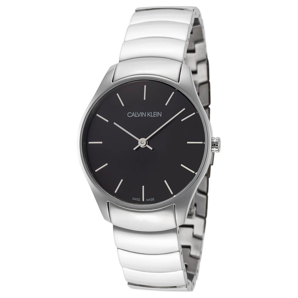 Calvin Klein K4D2214V Classic Quarz Damen Uhr mit schwarzem Zifferblatt