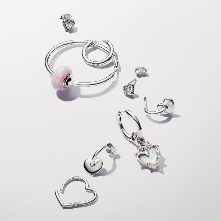 Pandora Asymmetrical Heart Hoop Earrings