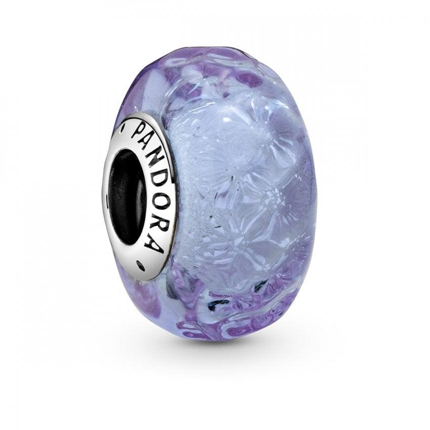 Pandora Wellenförmiger Lavendel-Murano-Glas-Charm