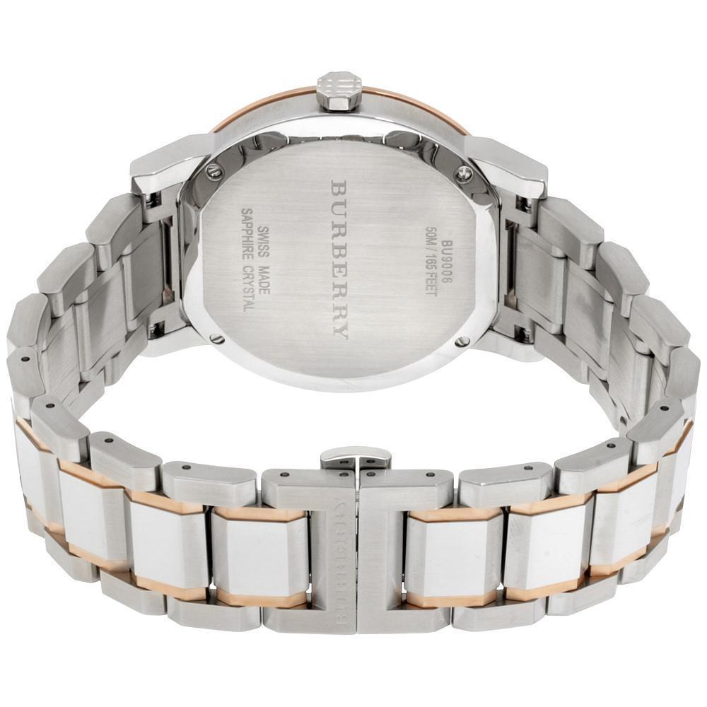 Burberry BU9006 Silbernes ZifferblattZwei-Ton-Edelstahl Unisex Uhr