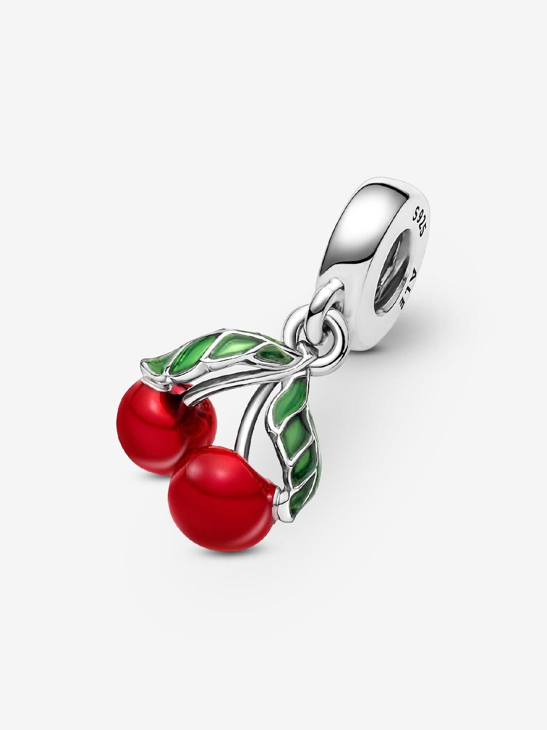 Pandora Asymmetrische Kirsche Charm-Anhänger Sterling-Silber