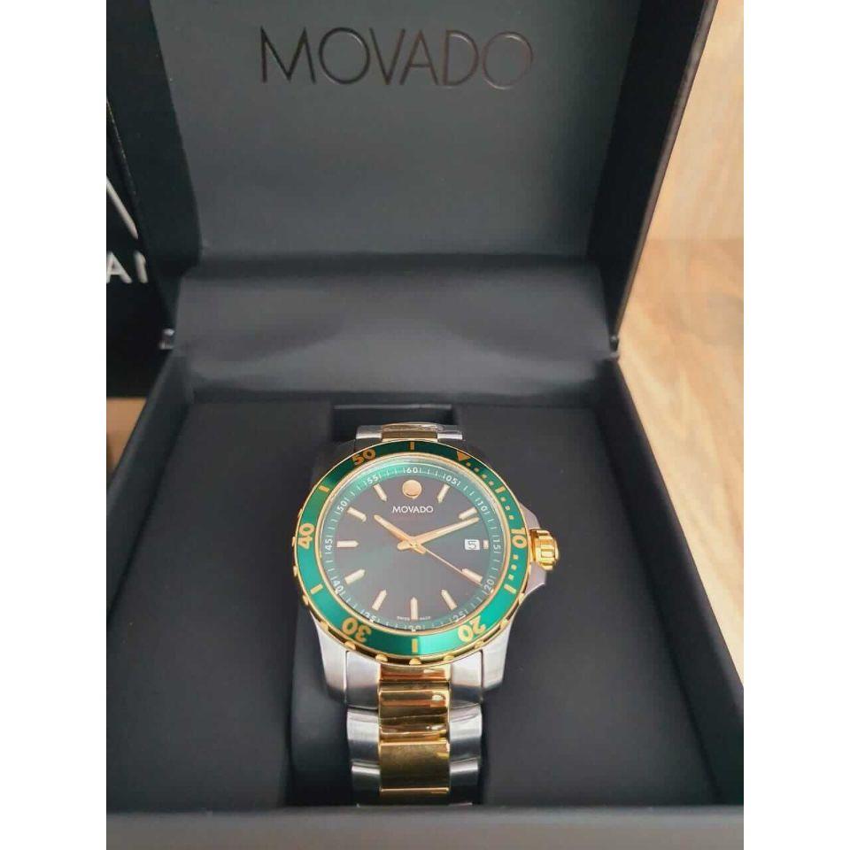 Movado 2600147 800 Grün Zifferblatt Zwei-Ton-Herrenuhr