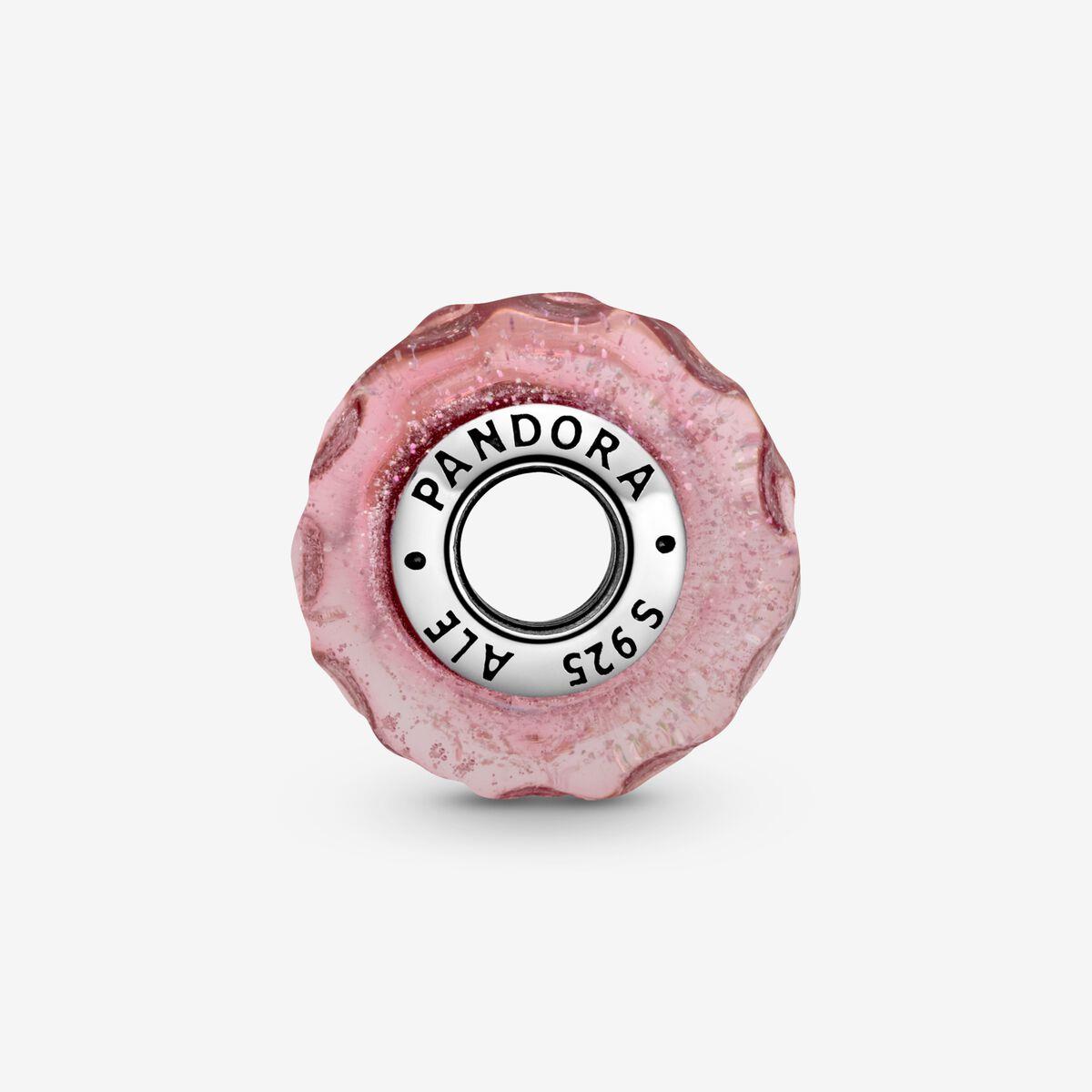 Pandora 798872C00 Wellenförmiges Pink Murano Glas Charme