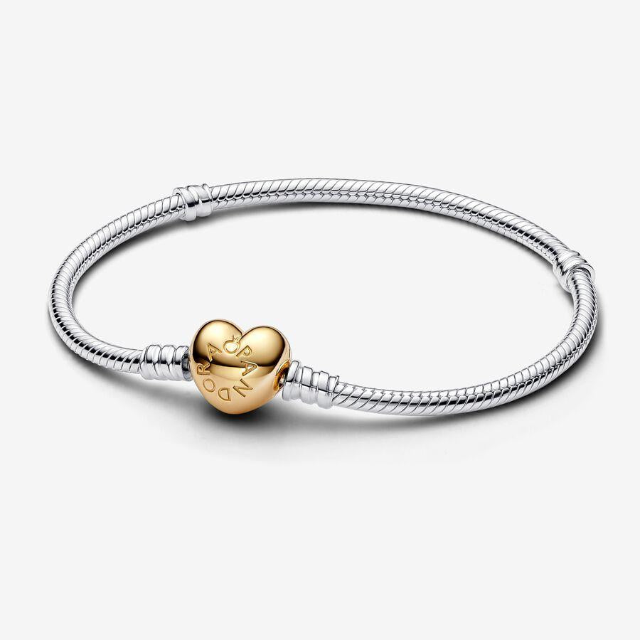 Pandora Moments 568707C00-17  Herzverschluss Schlangenkette Armband 17 cm