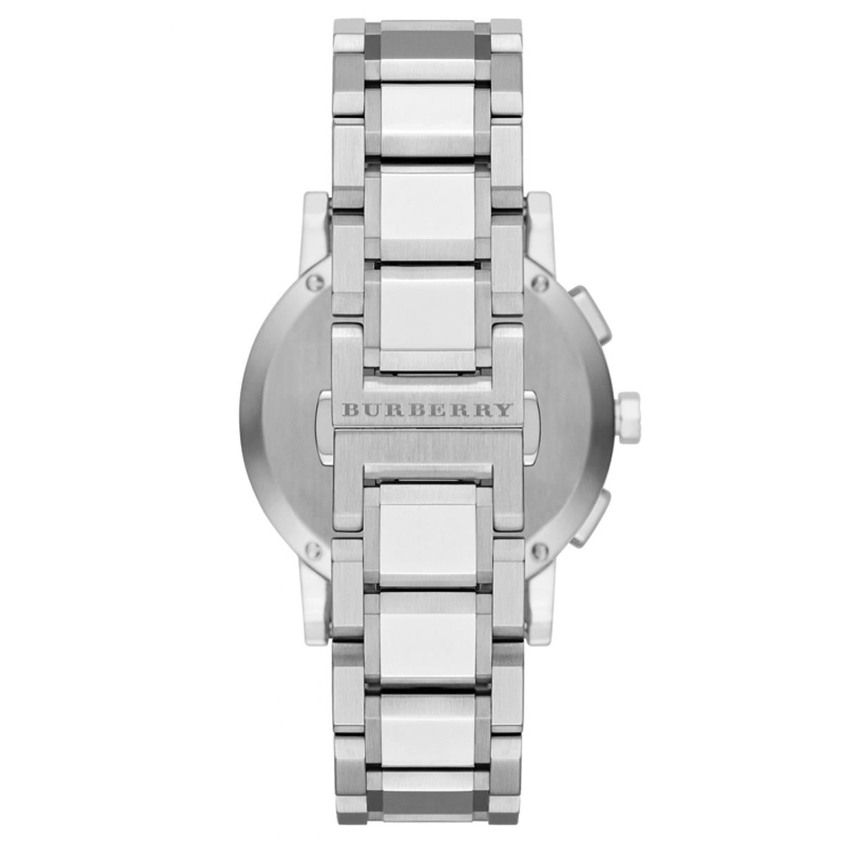 Burberry BU9750 City Chronograph Silbernes Zifferblatt  Edelstahl Damenuhr